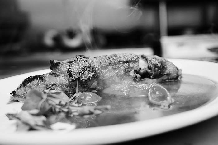 A freshly prepared dish served at Paysanne